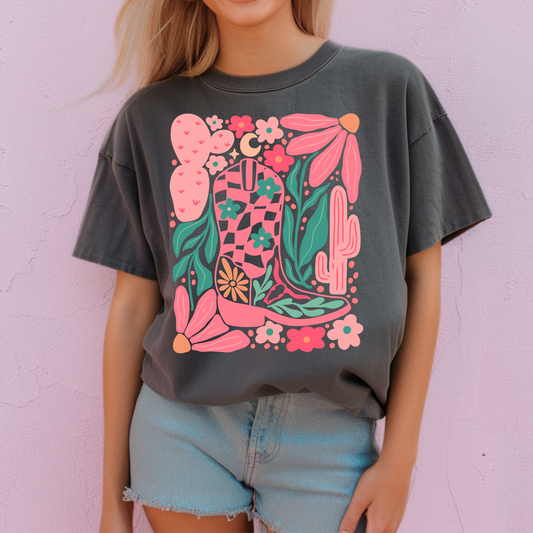 Floral Boot T-Shirt/Crewneck