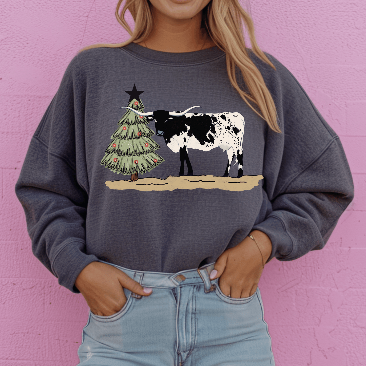 Longhorn Christmas T-Shirt/Crewneck (6Mo-Adult 4XL)