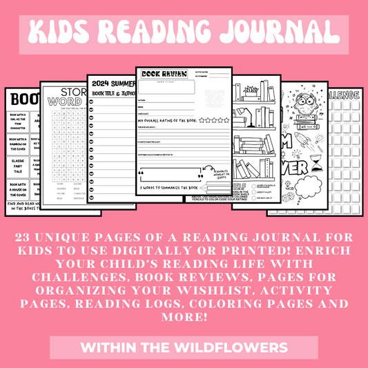 Kids Reading Journal- Digital Download