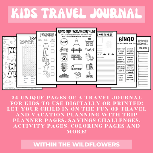 Kids Travel Journal- Digital Download