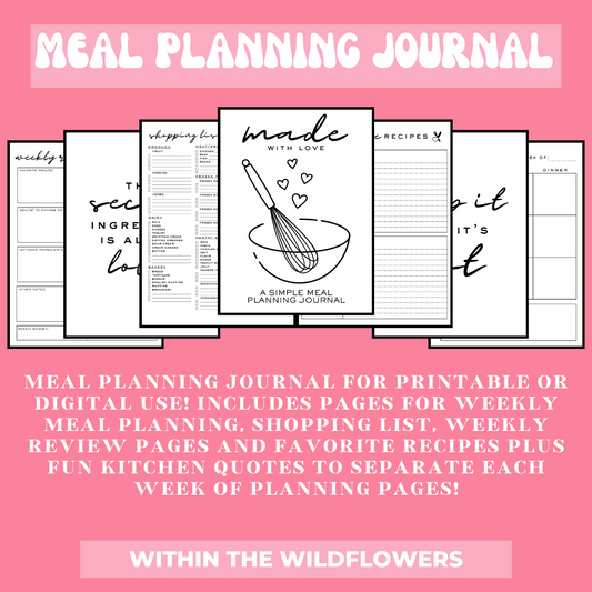 Meal Plan Journal- Digital Download