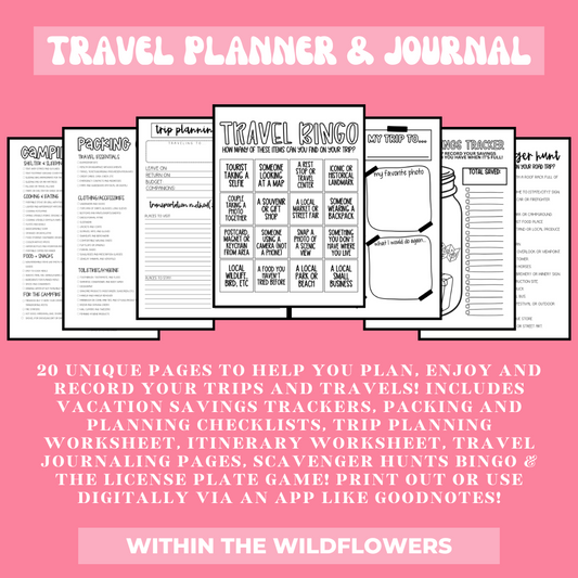 Travel Planner & Journal- Digital Download