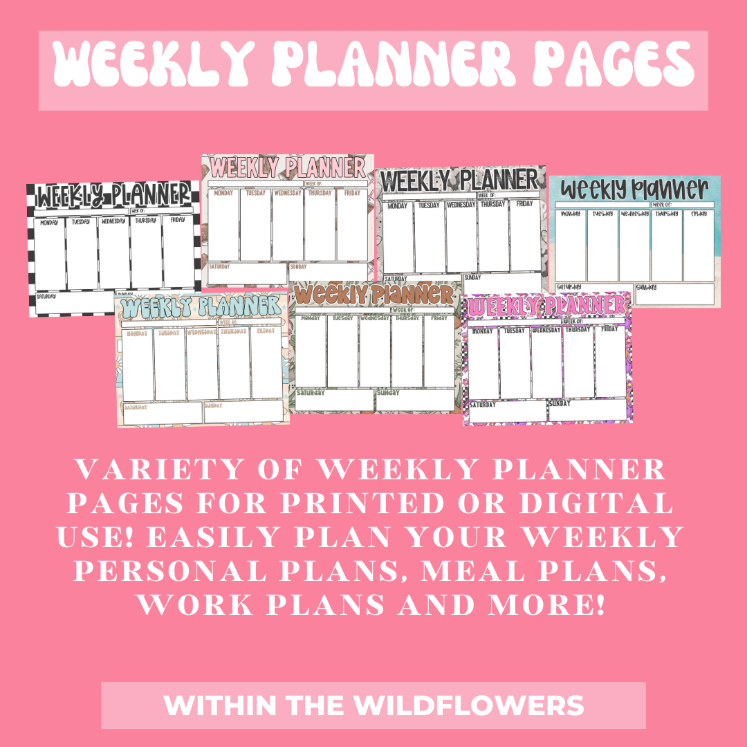 Weekly Planner- Digital Download