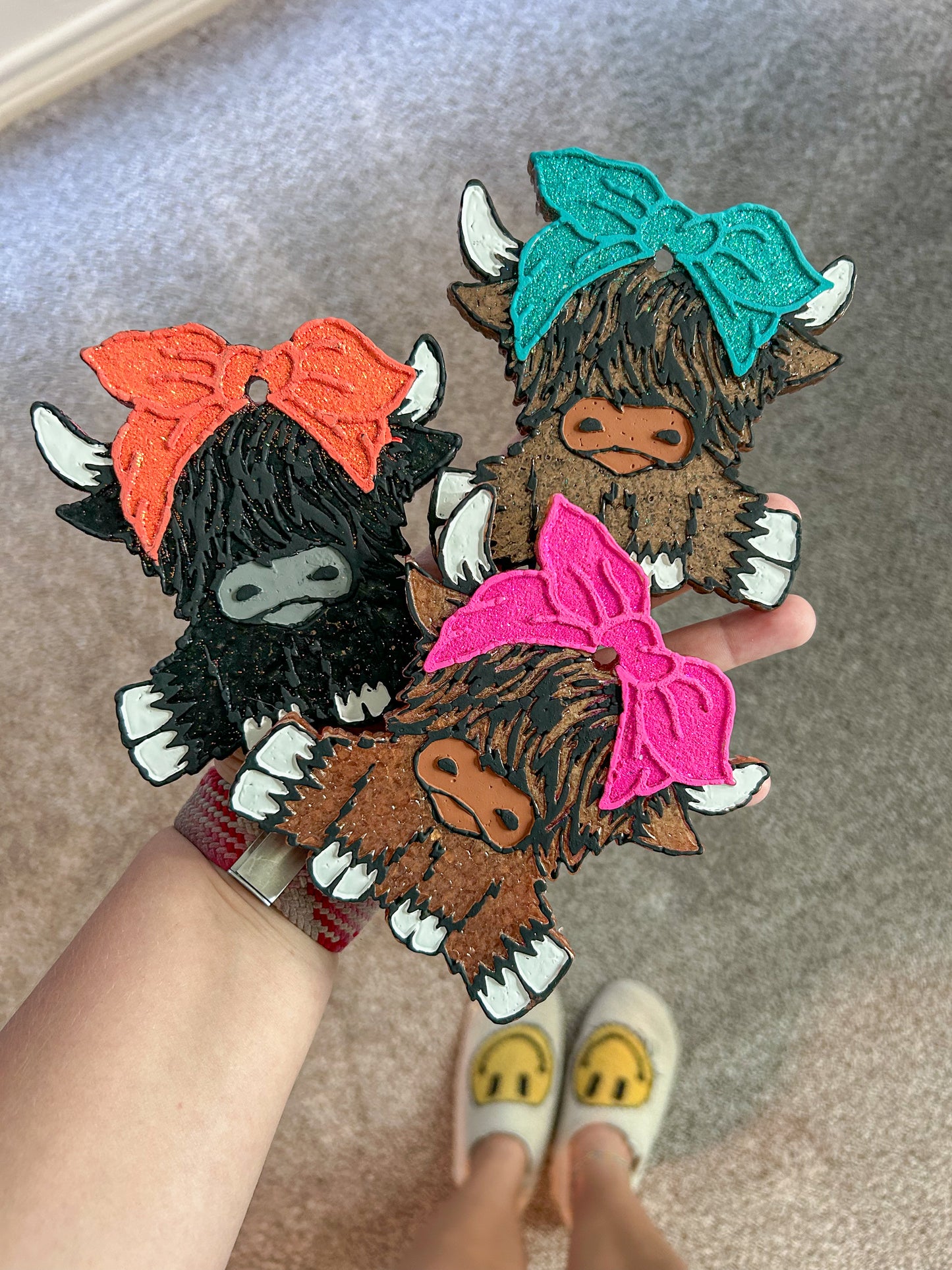 Highland Cow with Bow Freshie