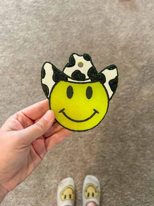 Neon Smiley Cowboy Freshie