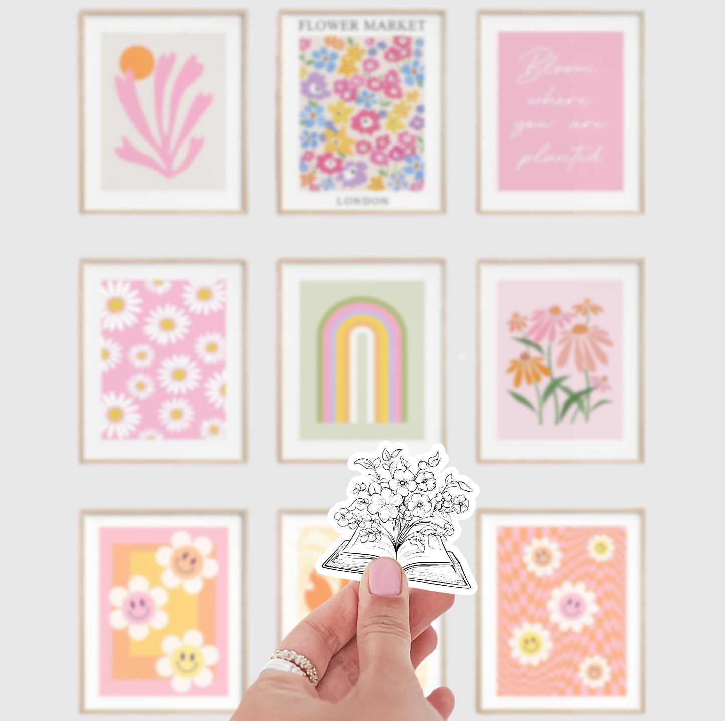 Floral Book Sticker